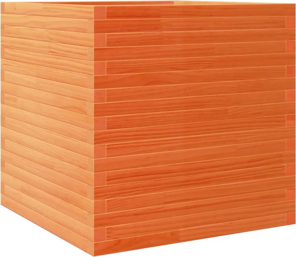 vidaXL Jardinieră grădină, maro ceruit, 70x70x68,5 cm, lemn masiv pin