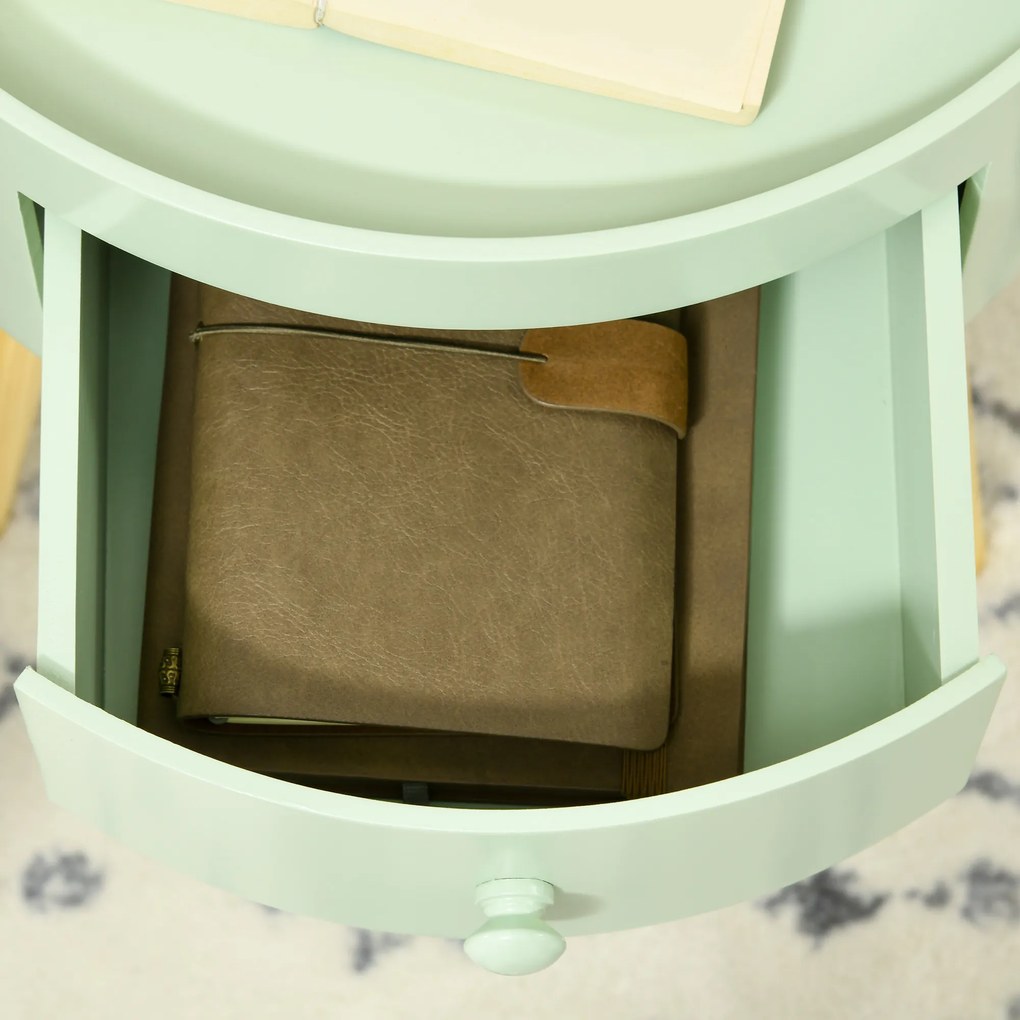 HOMCOM Masa de cafea masa de noapte masa de noapte rotunda design scandinav masa de suport cu sertar picioare subiri inclinate | Aosom Romania