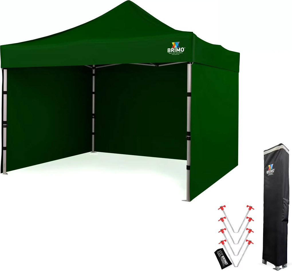 Cort de petrecere premium 3x3 m din aluminiu | Rezistență maximă - cu 3 pereți - Verde