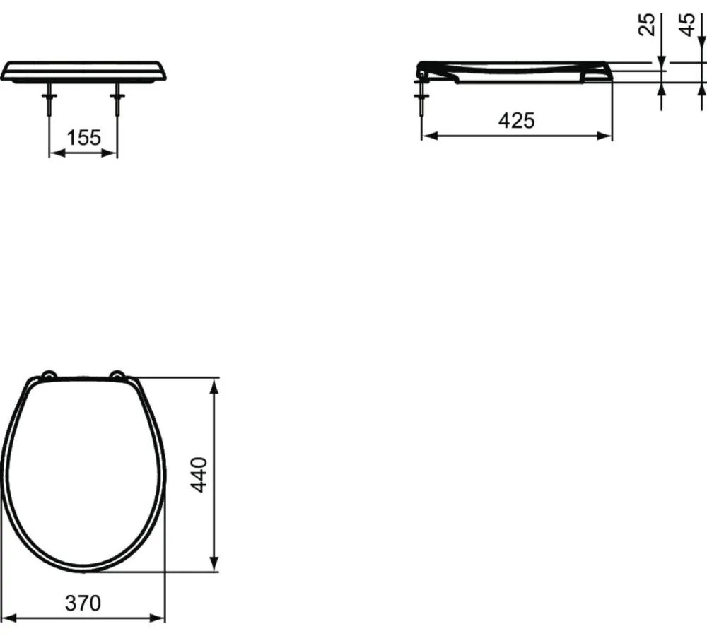 Vas wc suspendat pentru persoane cu dizabilitati Ideal Standard Contour 21 alb cu capac inclus