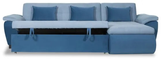 Coltar Extensibil Dreapta Novara, Albastru, 309 x 172 x 90 Cm