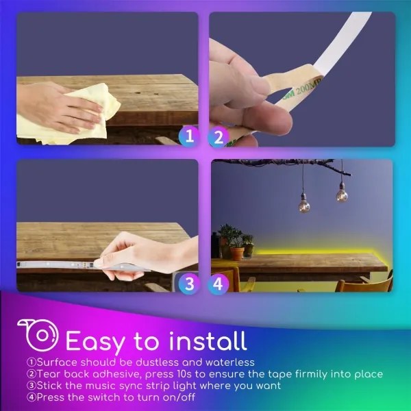 Bandă LED RGB dimabilă de exterior Aigostar 3m LED/24W/12/230V IP65 + telecomandă