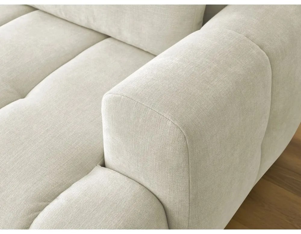 Colțar bej extensibil/cu spațiu de depozitare (cu colț pe partea stângă/cu șezlong) Fuji – Bobochic Paris