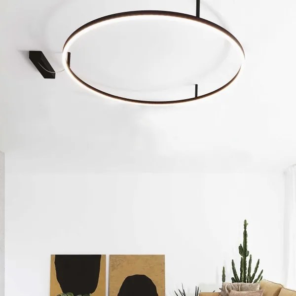 Ideal Lux - Plafonieră LED ORACLE SLIM, 37W, 230V, 4000K, diam. 70 cm, negru