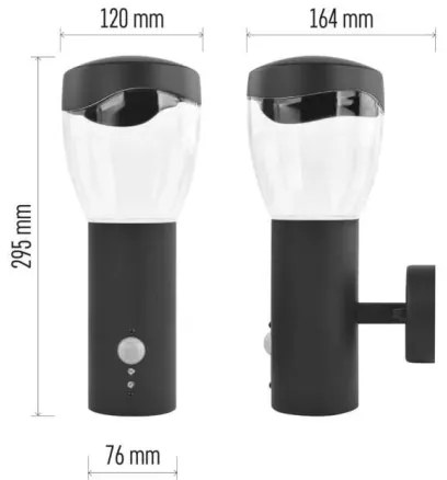 Aplică de exterior cu senzor ARTEO 1xE27/15W/230V IP44