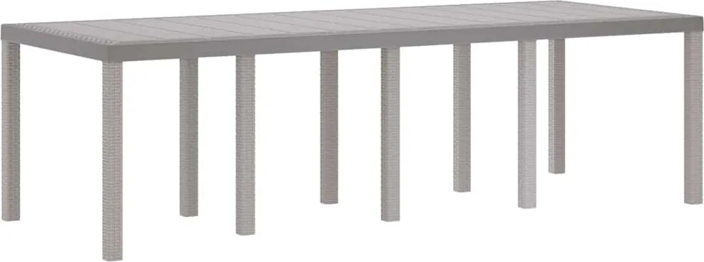vidaXL Masă de Grădină Gri deschis 250 x 100 x 73 cm poliratan