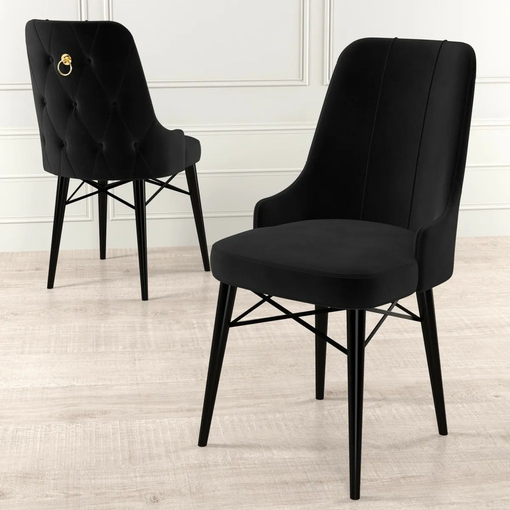 Set de scaune de sufragerie Pare Black, 6 buc.