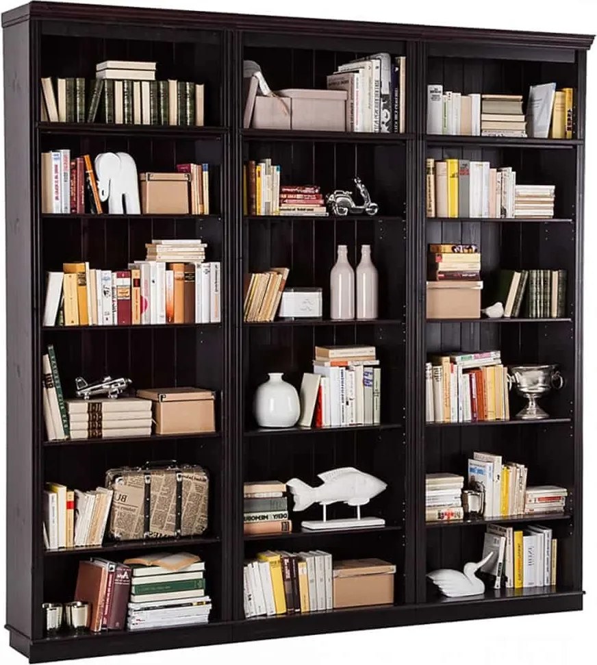 Bibliotecă lemn masiv, 220 × 35 × 220 cm