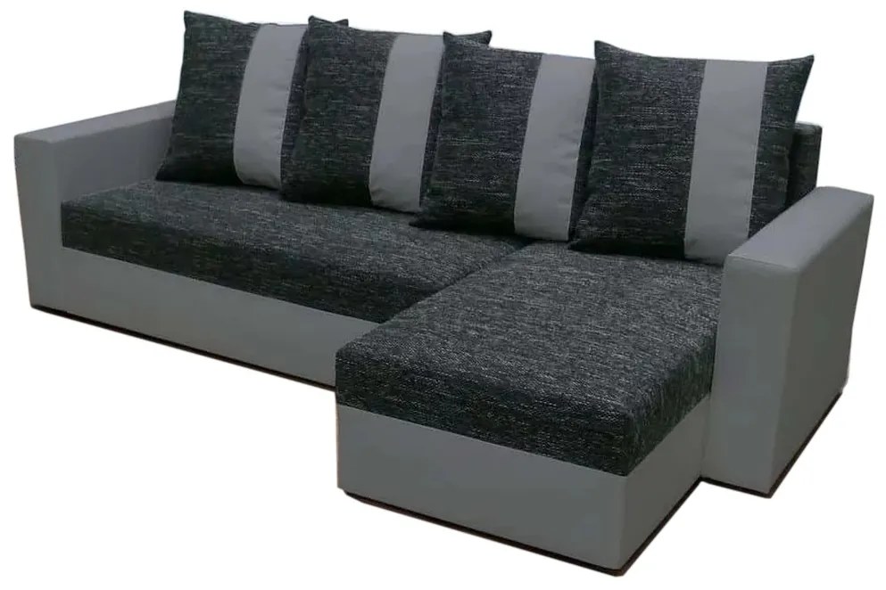 Supermobel Colțar extensibil PRAGA, 230x133, Kornet 10/Dolaro 4 gri