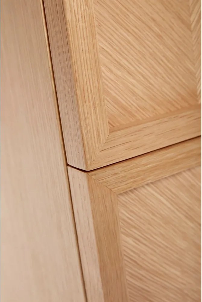 Noptieră în culoare naturală din lemn de stejar Herringbone – Hübsch