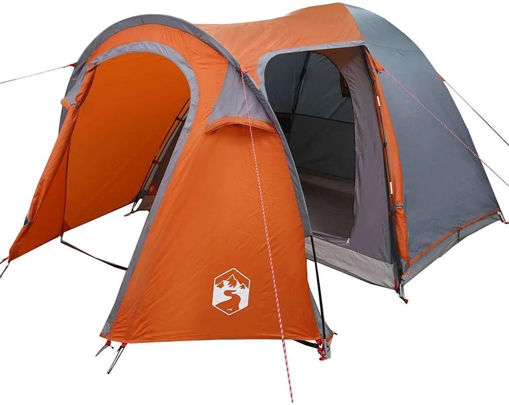 vidaXL Cort cu dome Dom Gri și Portocalie 384 x 254 x 170 cm