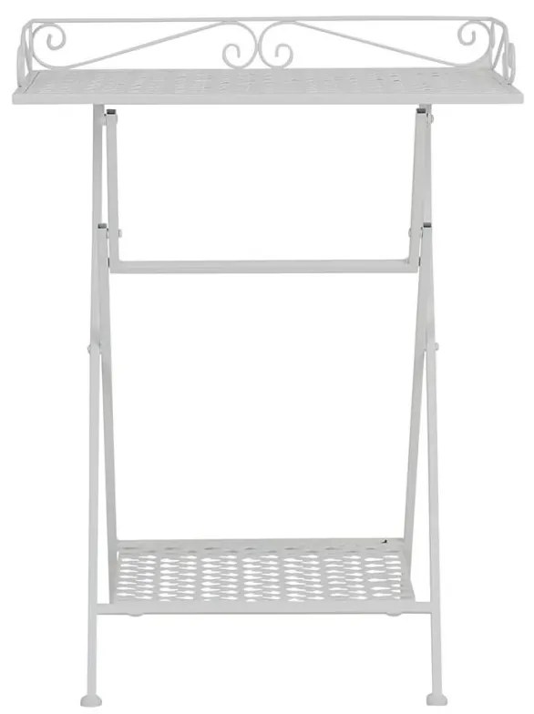 Masuta laterala pliabila din metal, H67 cm, Charmet White
