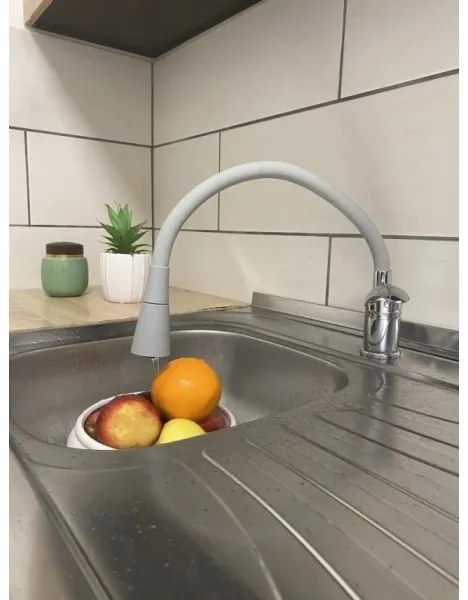 RAV Slezák SA006.0/13S - Baterie pentru chiuvetă SAZAVA 35,6 cm gri/crom lucios