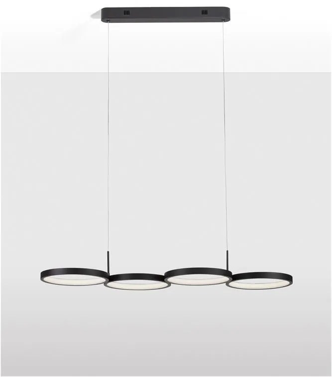 Lustra LED suspendata design modern MAGNUS R4 neagra