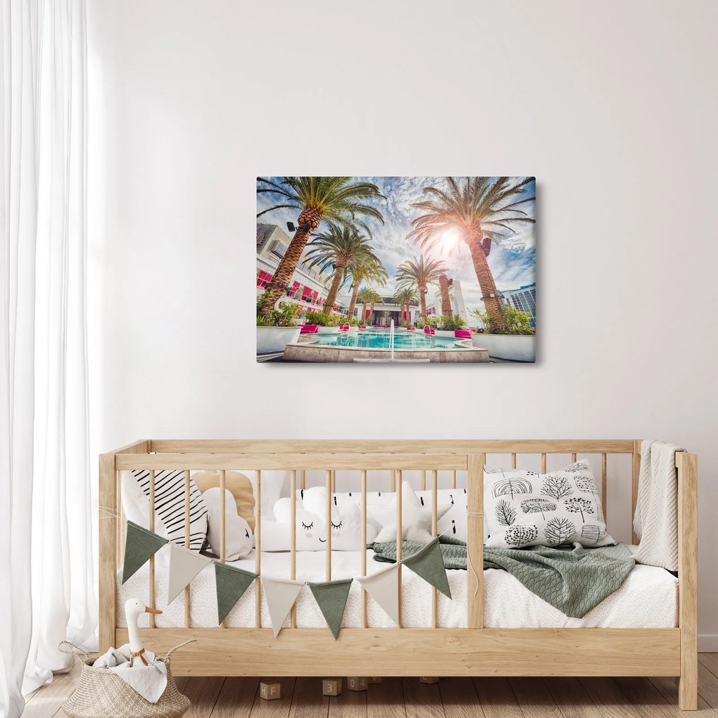 Tablou - palmier cu bazin (90x60 cm)