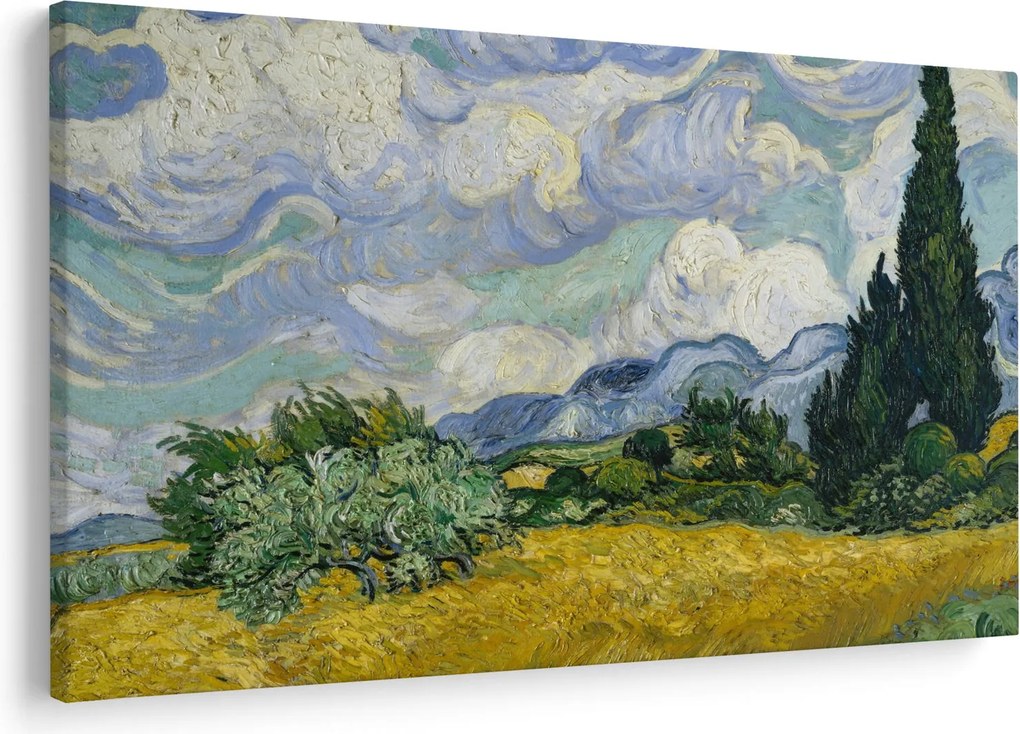 Tablou - Vincent van Gogh, Wheat Field with Cypresses, reproducere (90x60 cm)