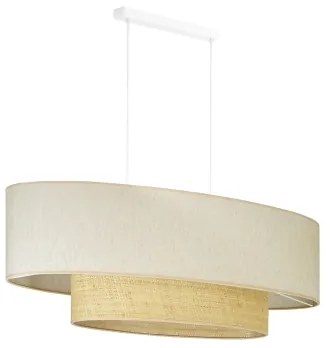 Lustră pe cablu Duolla DOUBLE OVAL NATURE 2xE27/15W/230V crem/bej
