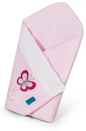 Belisima Păturică brodată pentru bebe Fluturaș roz, 75 x 75 cm