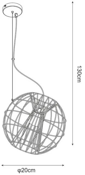 Lustră pe cablu MARL 1xE27/60W/230V neagră Zuma Line P17212