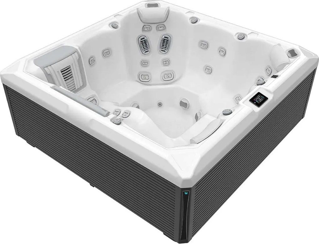 Minipiscina jacuzzi 6 persoane, 43 jeturi, Infinity jets, WiFi, sistem In-Line WIS, unitate de control Gecko IN.YE-3, sistem audio, 215 215 cm,