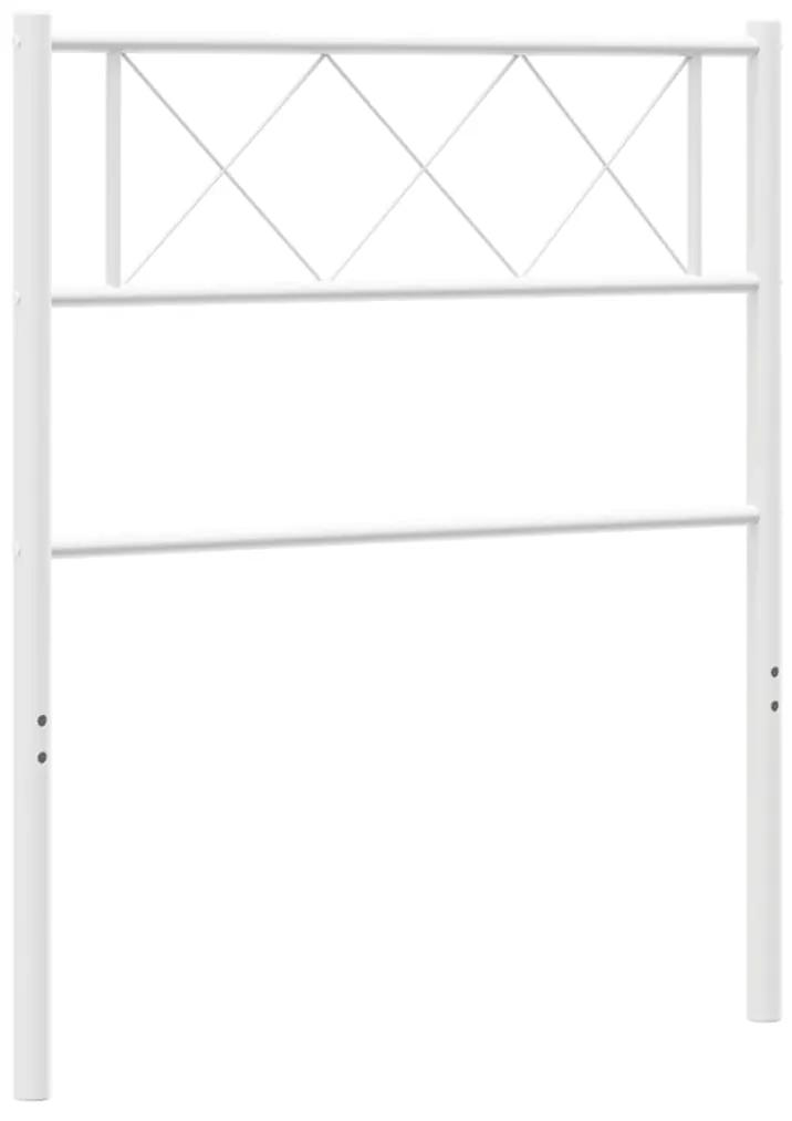 372356 vidaXL Tăblie de pat metalică, alb, 107 cm