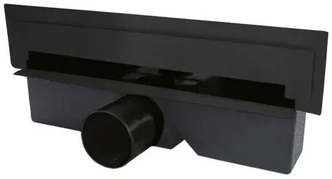 Rigola dus incastrata din otel inoxidabil 30 cm, finisaj negru, Wall Slim Ferro