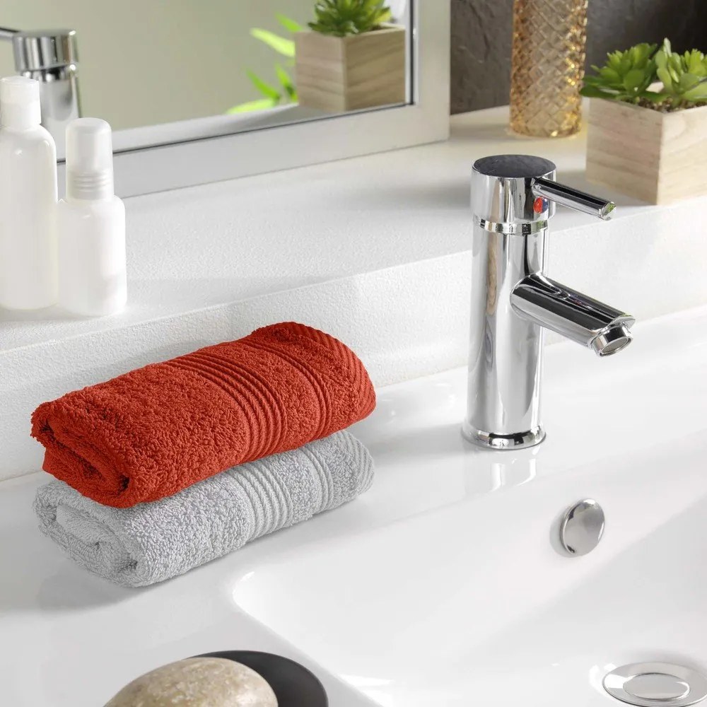 Prosop cărămiziu din bumbac din frotir 30x50 cm Tendresse – douceur d'intérieur