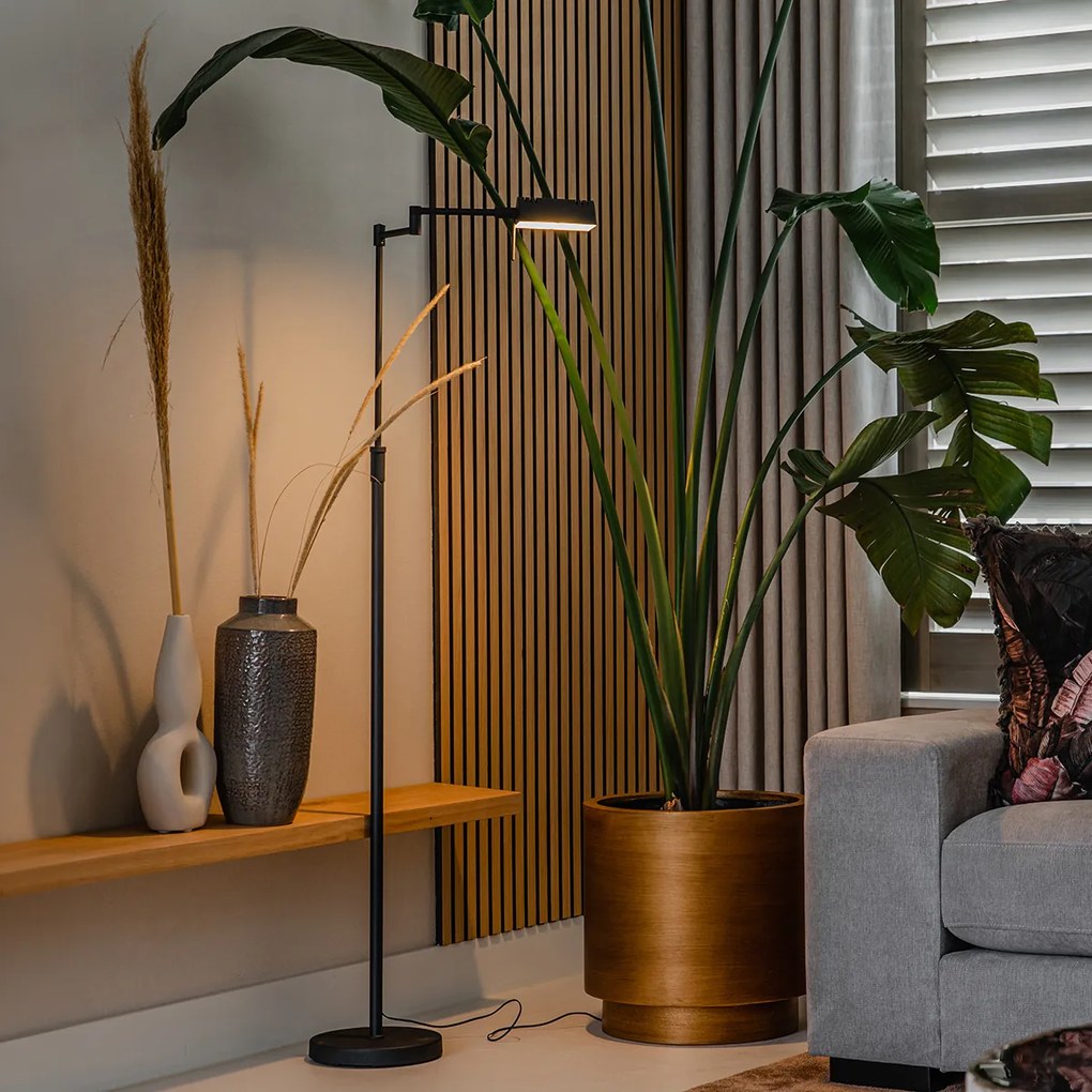 Lampa de podea de design neagră incluzând LED cu dimmer tactil - Notia