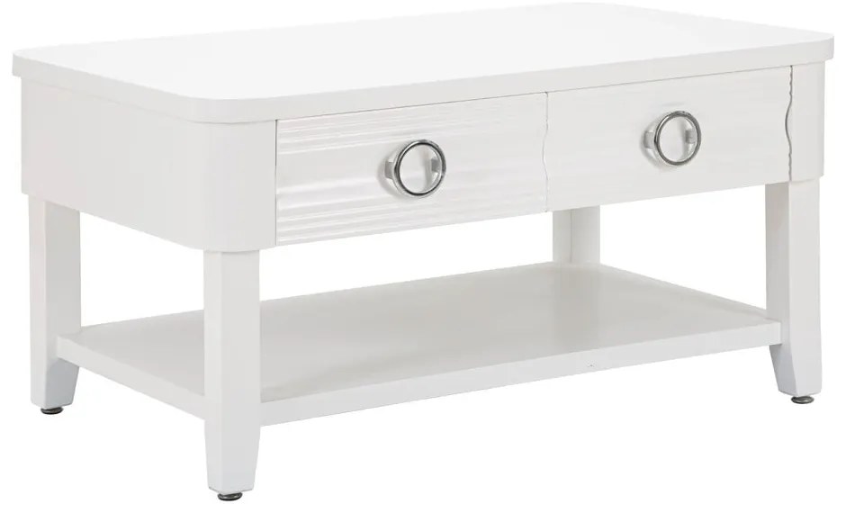 Măsuță de cafea albă din lemn masiv de brad 60x90 cm Shine – Mauro Ferretti