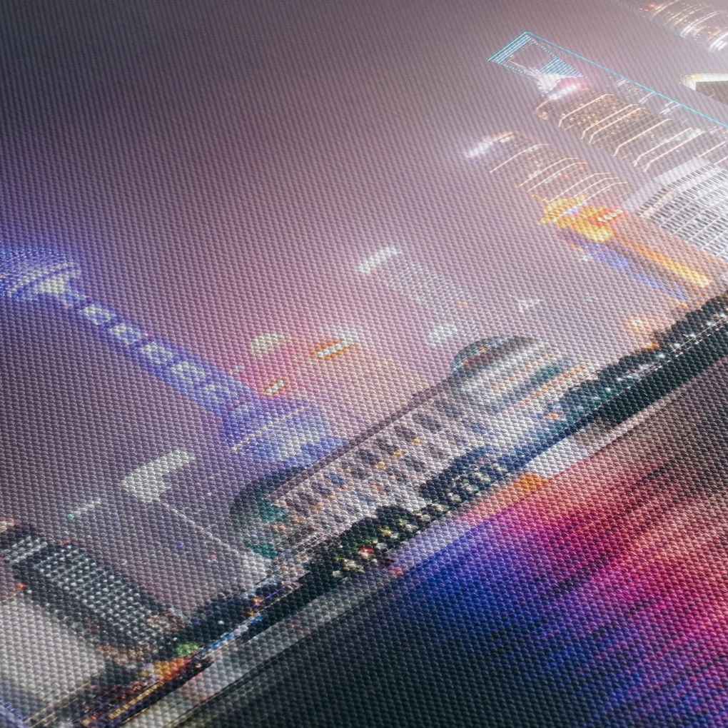 Tabloul Shangai nocturn (120x50 cm)