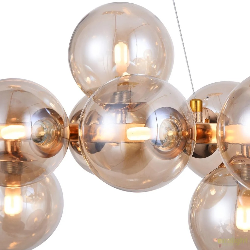 Lustra deosebita cu 25 de surse de lumina Dallas, auriu/ chihlimbar MYMOD547PL-25G
