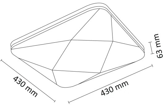 LED Plafonieră dimmabilă KASTOR cu control la distanță LED/72W/230V