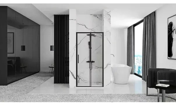 Usa de nisa culisanta Rea Rapid Slide 120 cm sticla 6 mm negru