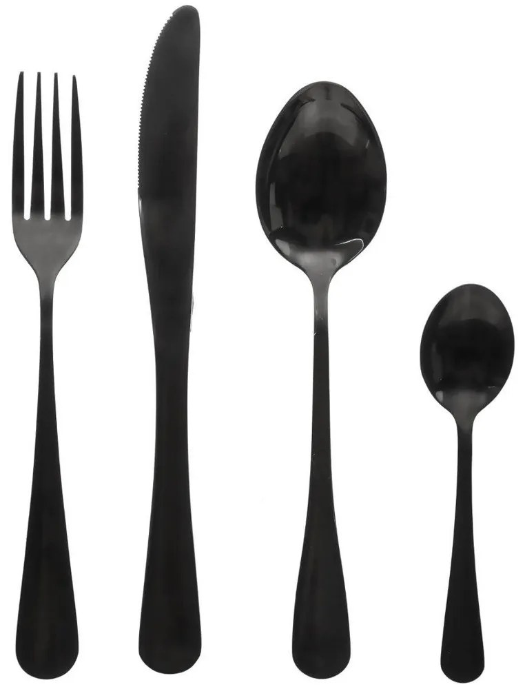 Set de tacâmuri SHADOW - 16 elemente, culoare neagră
