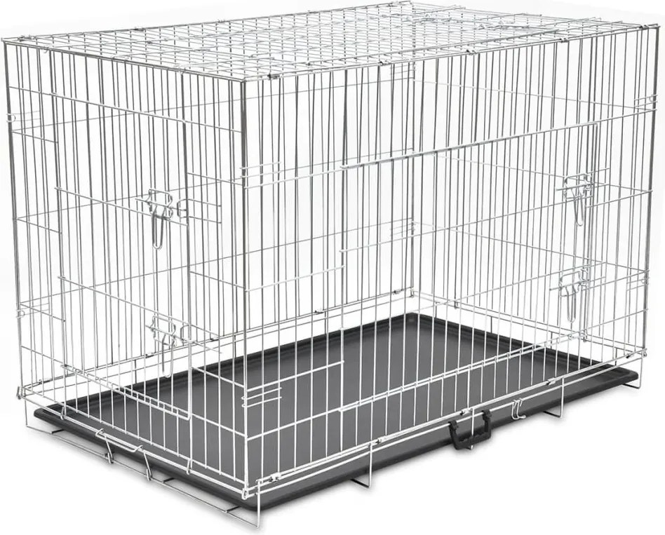 vidaXL Cușcă pentru câini pliabilă, metal, XXL