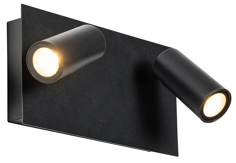Lampa de perete exterioara moderna neagra cu LED 2 lumini IP54 - Simon