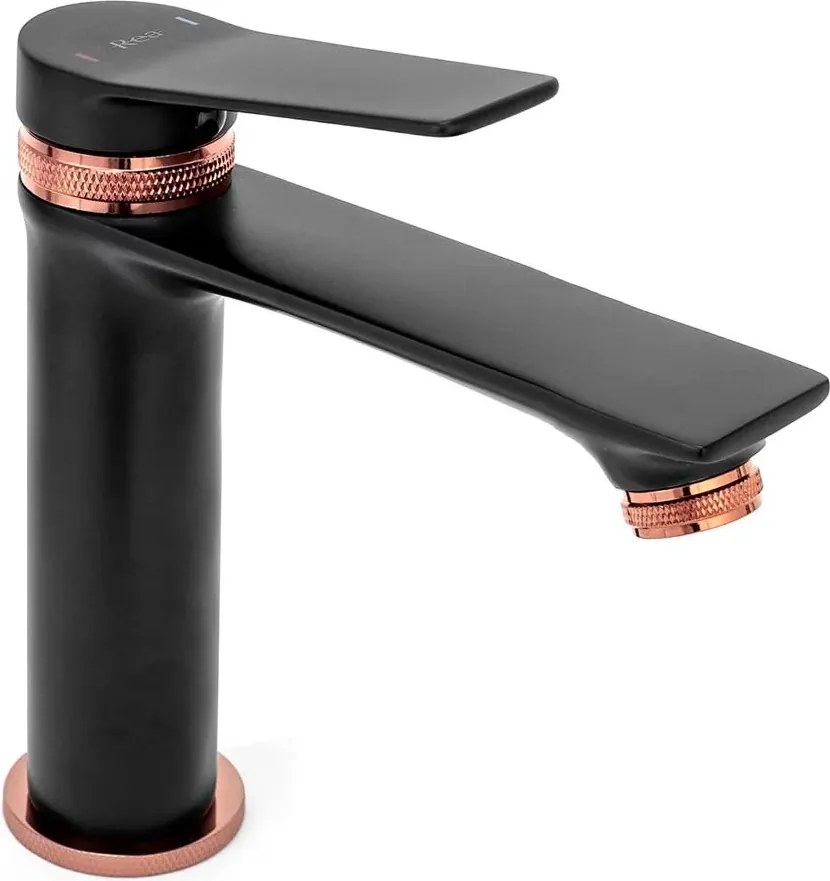 Baterie lavoar Rea Viral negru - rose gold mat
