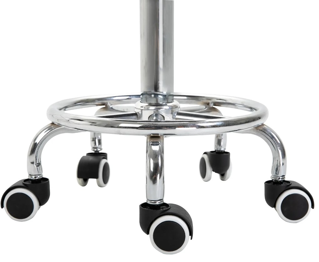 Vinsetto Taburet cu roți, taburet de masaj cu înălțime reglabilă 50-64 cm și șezut căptușit, pivotant 360°, negru | Aosom Romania