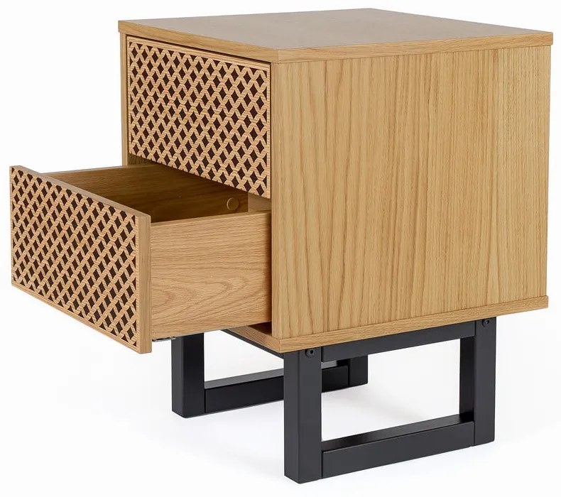 Noptieră în decor de stejar Woodman Camden Diamond Print