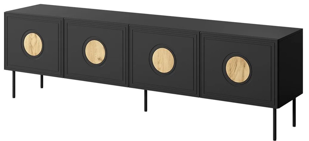 Masă TV Godzes 4D (negru + Stejar craft). Promo -16%. 1122226