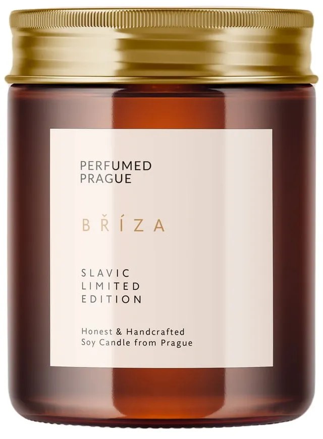 Lumânare din ceară de soia cu parfum de mesteacăn Perfumed Prague, timp de ardere 40 h
