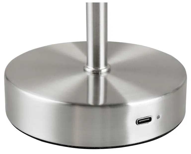 Veioză argintie LED cu intensitate reglabilă (înălțime 30 cm) Jeff – Reality