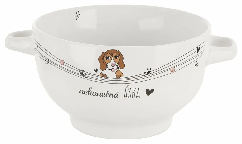 Castron din ceramică Orion Endless love Dog , diam. 14 cm