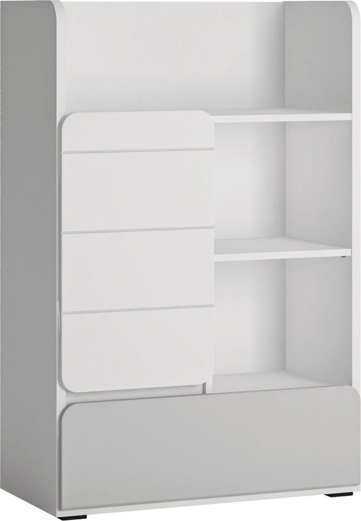 Comoda ALBI, alb, PAL laminat, 76x42x117 cm