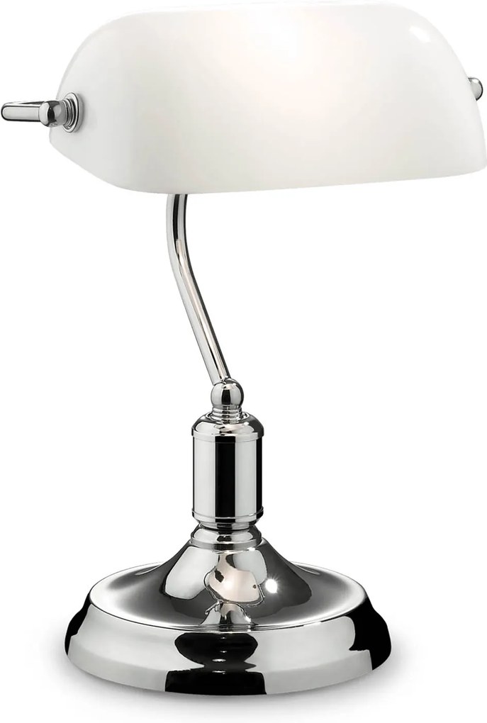 Lampa De Birou Ideal Lux Lawyer Tl1 Cromo E27, Crom, 045047, Italia