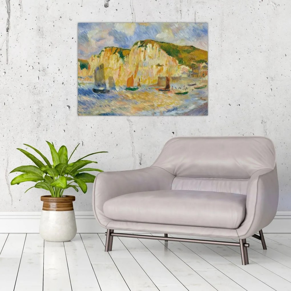Tablou pe sticlă - Auguste Renoir, Sea and Cliffs, reproducere (70x50 cm)