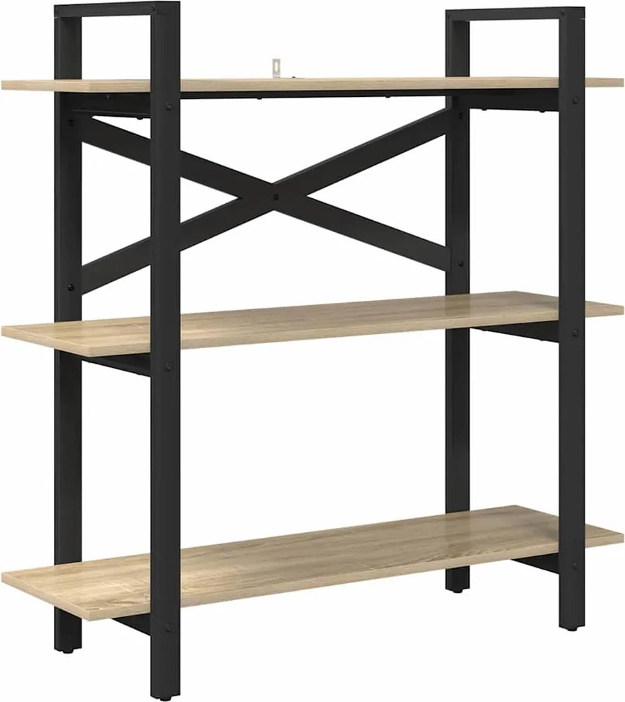 vidaXL Raft pentru cărți Stejar Sonoma 100 x 33,5 x 102 cm