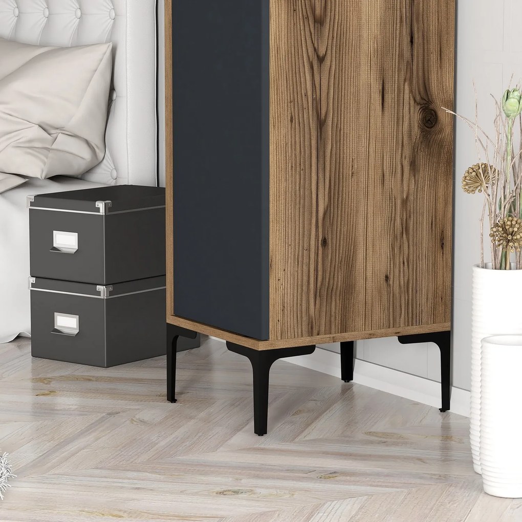 Dulap de haine Kiara S (Nuc + antracit). 1088407