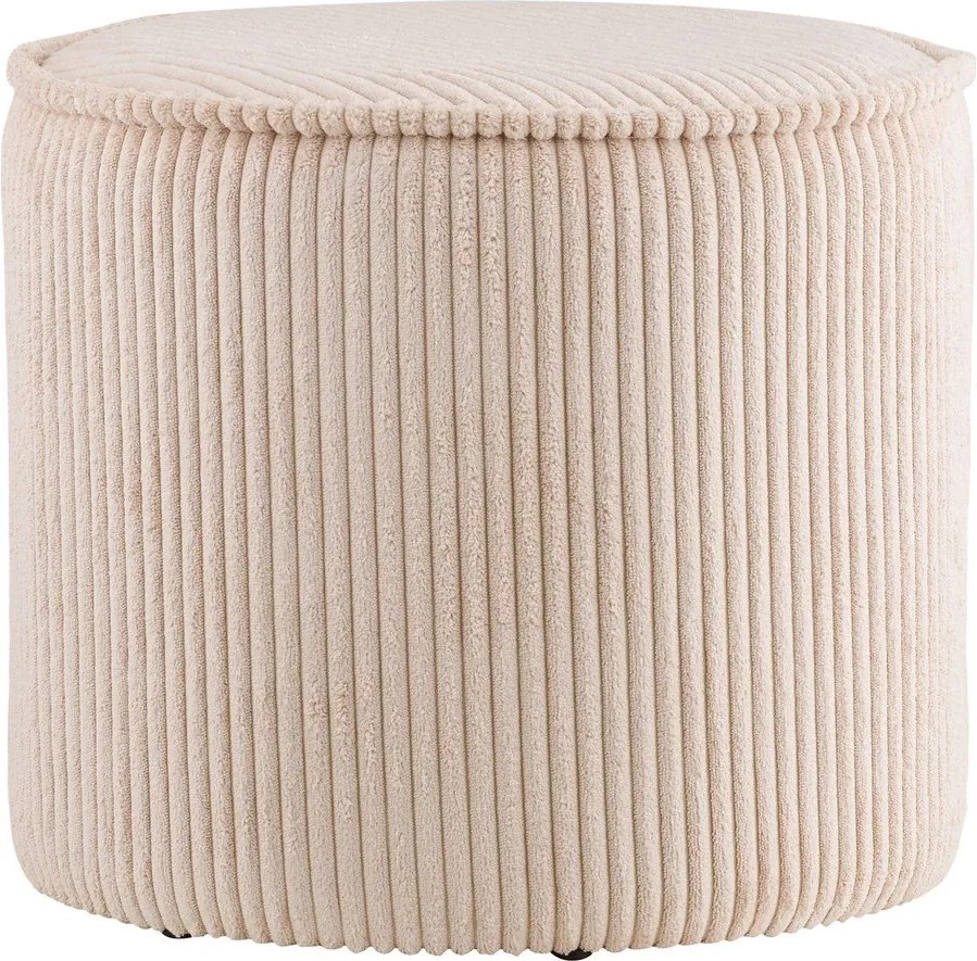 Puf bej cu tapițerie din catifea reiată Taupo – House Nordic