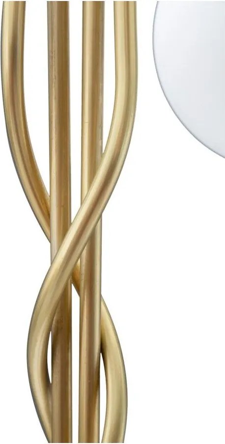 Lampadar alb-auriu cu abajur din sticlă (înălțime 176 cm) Glamy – Mauro Ferretti